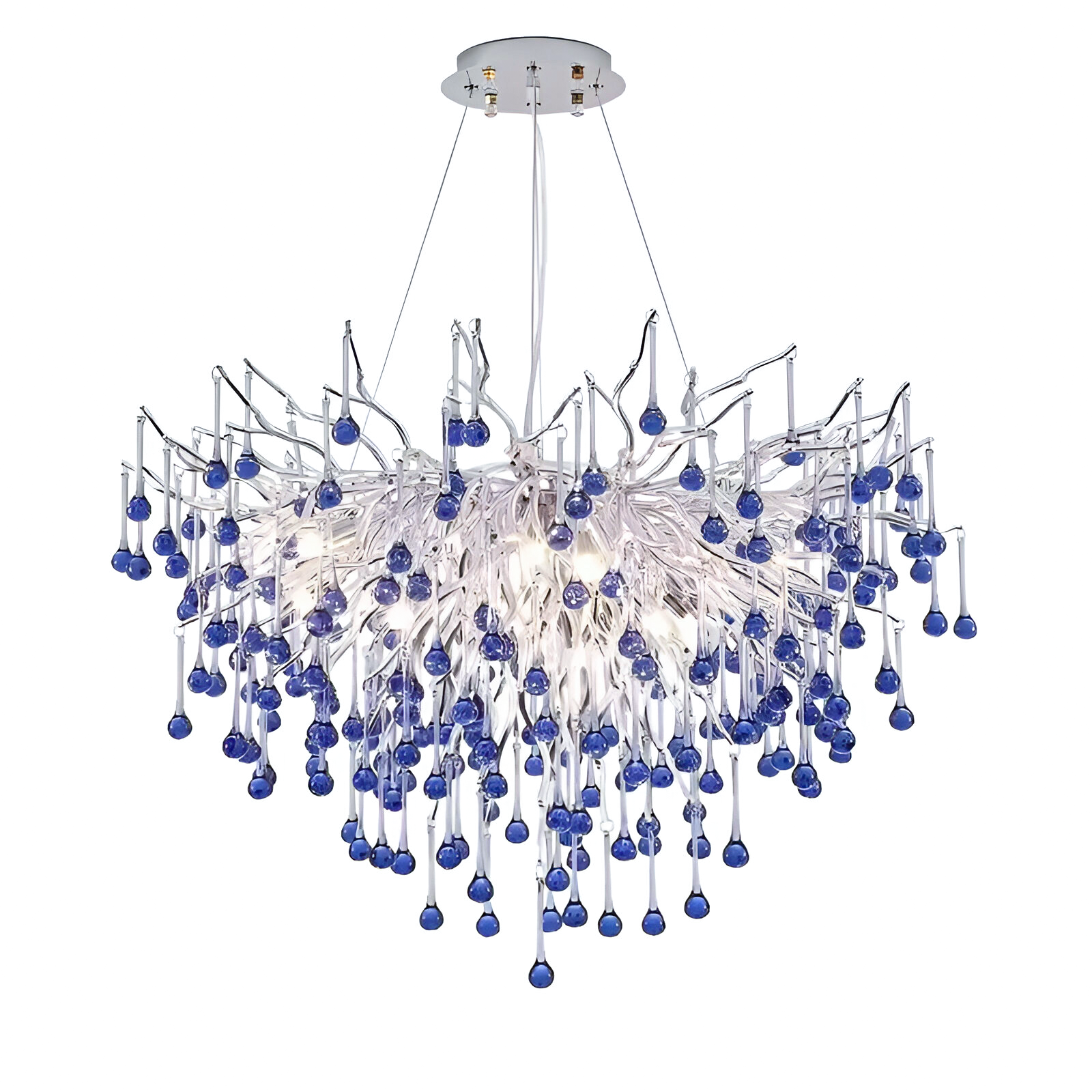 Křišťálový lustr CC335/400CH, 4x G9, chrom a modré krystaly, 40 cm, nastavitelná výška Křišťálové lustry Výchozí název Alessandro Design