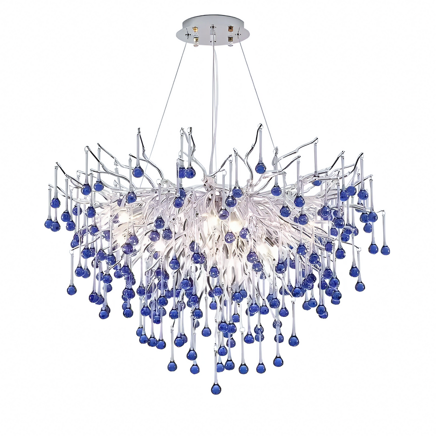 Křišťálový lustr CC335/400CH, 4x G9, chrom a modré krystaly, 40 cm, nastavitelná výška Křišťálové lustry Výchozí název Alessandro Design