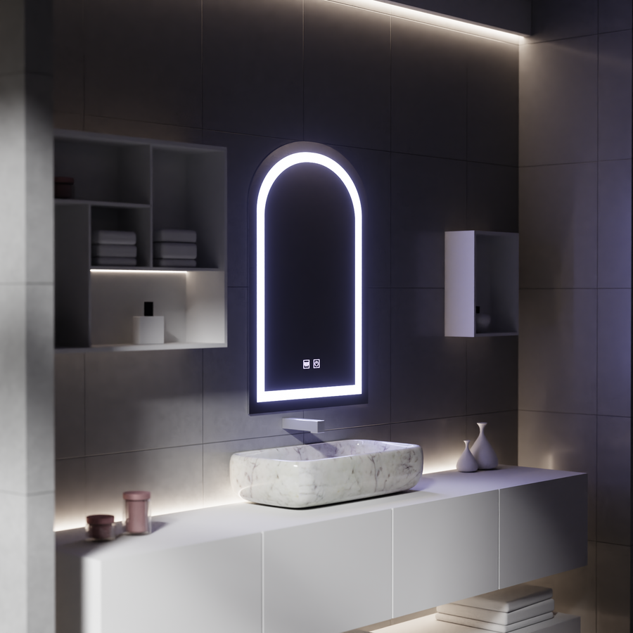 Dotykové LED zrcadlo s funkcí odmlžování, 80x50cm Zrcadla Korman E Výchozí název Alessandro Design