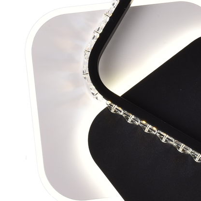 Křišťálový LED lustr PRISMIQ 39W, 3 čtverce, studené/teplé/neutrální světlo, černé LED lustry Výchozí název Alessandro Design