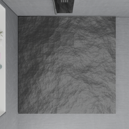 Čtvercová sprchová vanička 90x90 cm, štíhlá 3 cm, tmavě šedá Domov a zahrada Výchozí název Alessandro Design