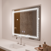 Obdélníkové LED zrcadlo 80x60 Touch Volta Systém odmlžování Zrcadla Korman E Výchozí název Alessandro Design