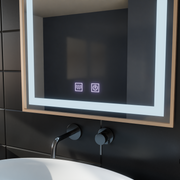 Kariri LED dotykové zrcadlo, 60x80 cm, funkce Demister, Gold Rose Kartáčovaný rám Zrcadla Korman E Výchozí název Alessandro Design
