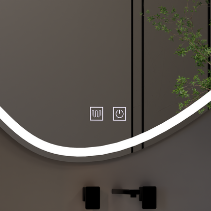LED Touch Quassare Mirror, Demister System 90x65 cm Zrcadla Korman E Výchozí název Alessandro Design