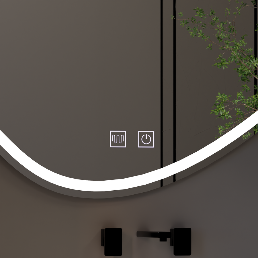 LED Touch Quassare Mirror, Demister System 90x65 cm Zrcadla Korman E Výchozí název Alessandro Design