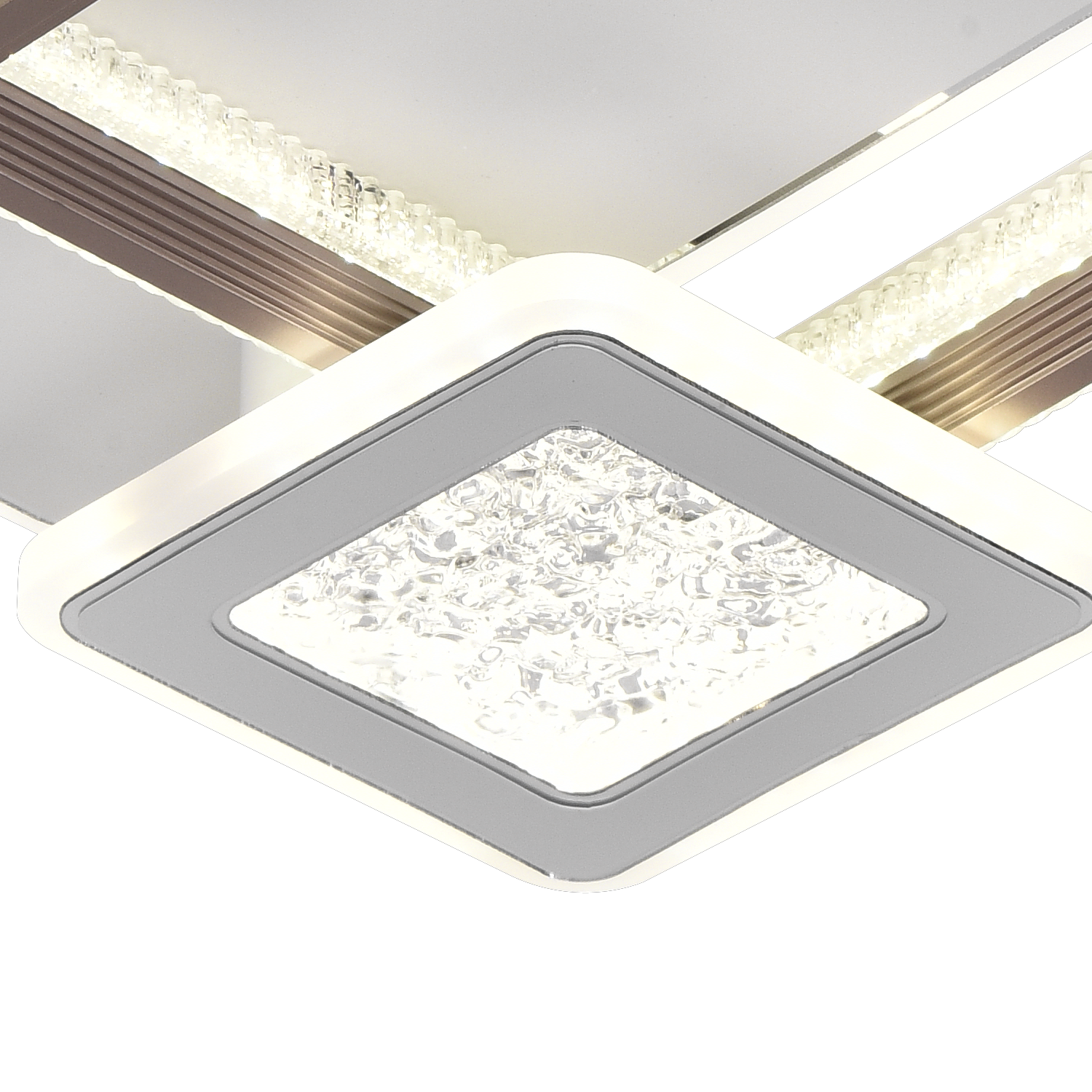 LED lustr NYXORA 51W, 3 čtverce, studené/teplé/neutrální světlo, bílé LED lustry Výchozí název Alessandro Design