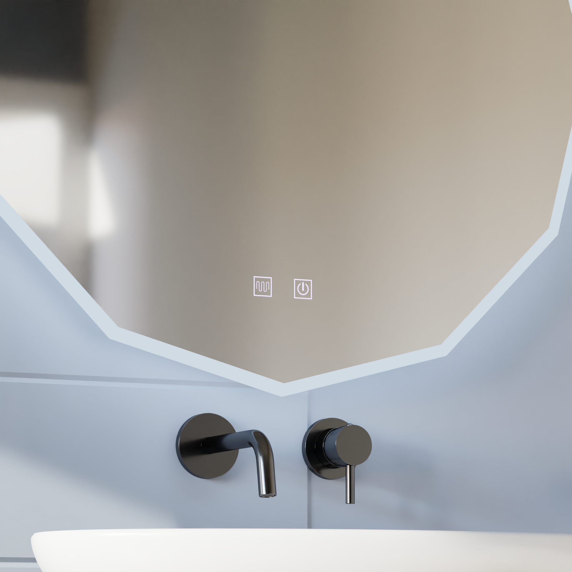 LED kulaté zrcadlo, 80 cm, VIVO Touch, Demister System, stmívatelná zrcátka Korman E Výchozí název Alessandro Design