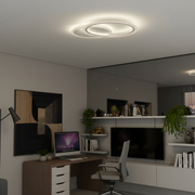 LED lustr s dálkovým ovládáním LUCY 27W, 2 kruhy, studené/teplé/neutrální světlo, stmívatelné, bílý LED lustr s dálkovým ovládáním Výchozí název Alessandro Design