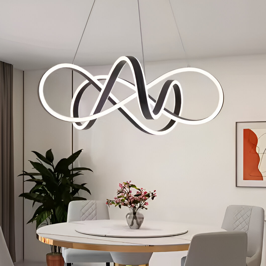 Závěsný LED lustr s dálkovým ovládáním INFINITY HALO 69W, studené/teplé/neutrální světlo, stmívatelné, černé, výškově nastavitelné Moderní lustry Výchozí název Alessandro Design