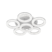 FREJA LED lustr s dálkovým ovládáním, 51cm, 90W, 3000K/4000K/6000K, stmívatelný, bílý, krystaly, 6 kruhů LED lustry s dálkovým ovládáním Výchozí název Alessandro Design