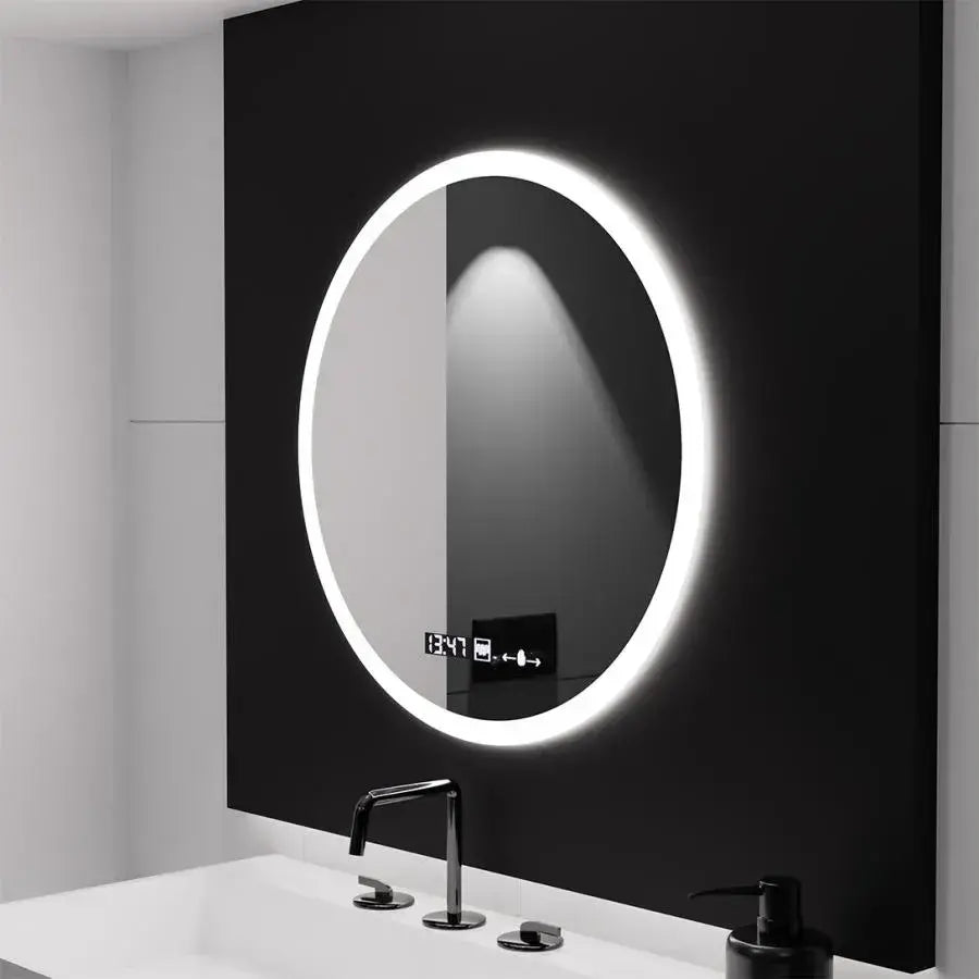 LED kulaté zrcadlo 50cm Giulia Sensor MotionGlow Marcello Systém odmlžování Hodiny a teploměr Dimabila Zrcátka Marcello Výchozí název Alessandro Design
