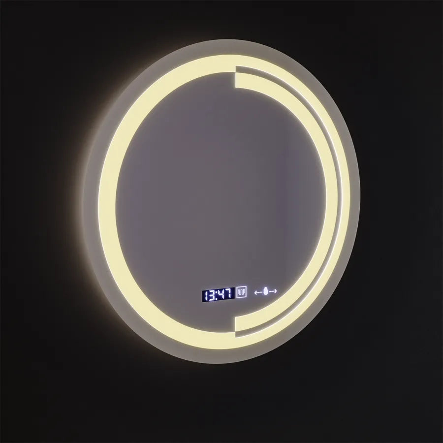 LED kulaté zrcadlo, 60 cm, MotionGlow Sensor Consuel Marcello, systém odmlžování, hodiny a teploměr, stmívatelná zrcátka Marcello Výchozí název Alessandro Design