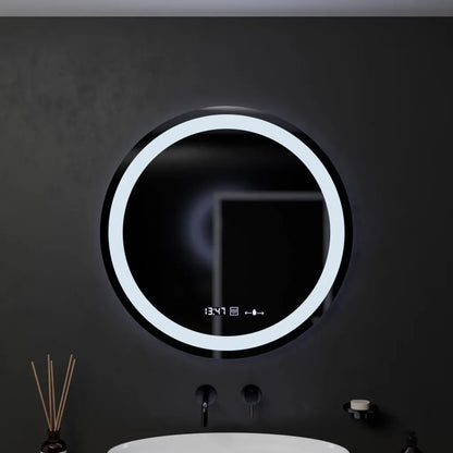Kulaté LED zrcadlo, 60 cm, Celeste MotionGlow Marcello, Demister System, Hodiny & Teploměr, Stmívatelné, Teplé Neutrální Studené světlo 3000K/4000K/6000K Zrcadla Marcello Výchozí název Alessandro Design