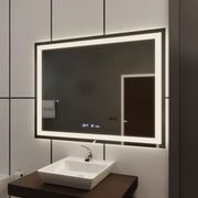 Obdélníkové LED zrcadlo 120x80cm Vérité MotionGlow Marcello, odmlžovací systém, hodiny a teploměr, stmívatelná zrcátka Marcello Výchozí název Alessandro Design