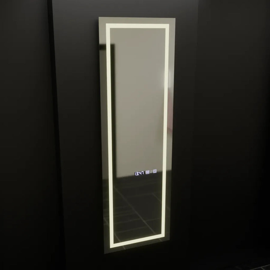 Obdélníkové LED zrcadlo, 45x140cm, Radarový senzor Giulia Marcello, Systém odmlžování, Hodiny a teploměr, Dimabila, Toaletní Zrcadla Toaletní zrcátka Výchozí název Alessandro Design