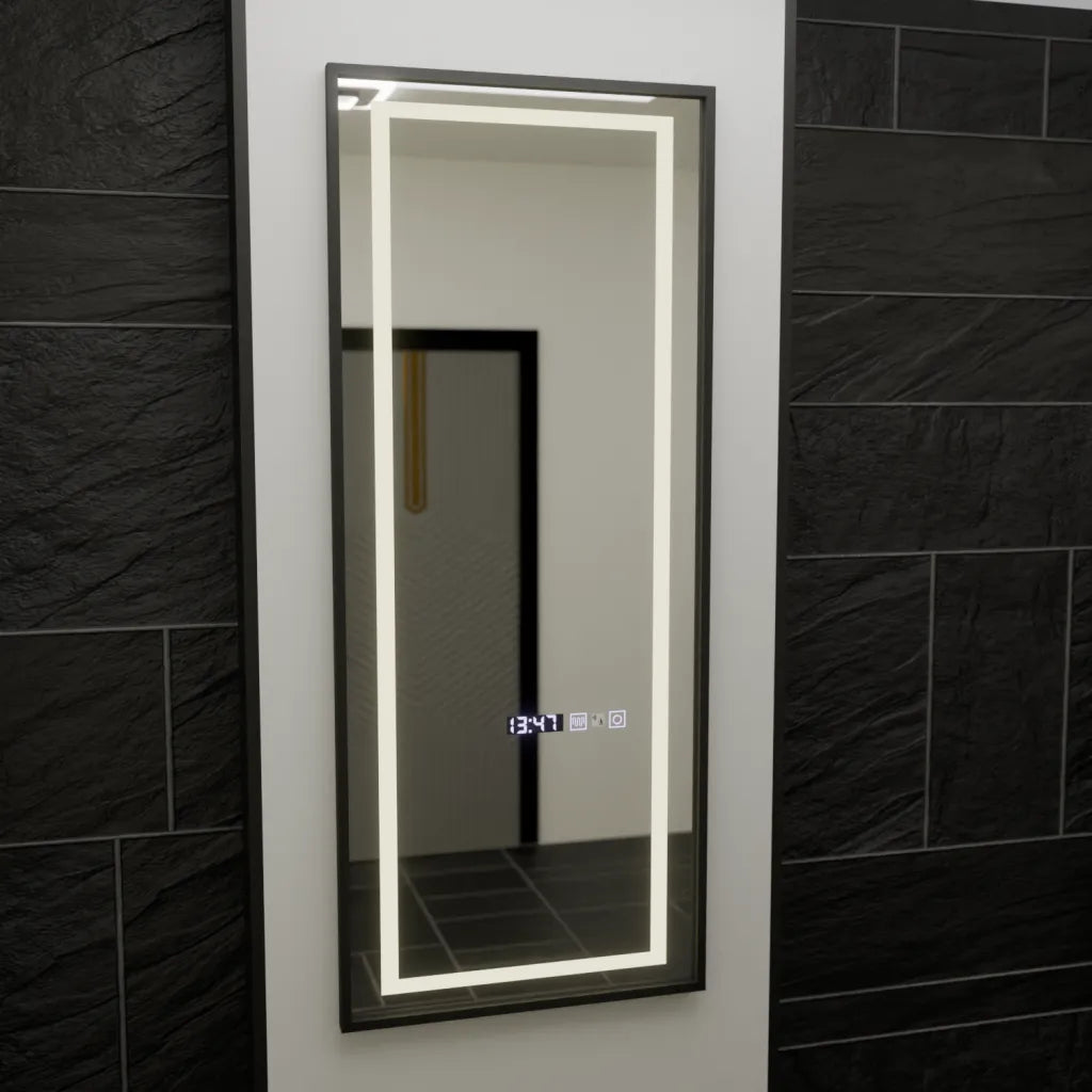 Obdélníkové LED zrcadlo, 60x150cm, Radarový senzor Bianca Marcello, Systém odmlžování, Hodiny & Teploměr, Dimabila, Toaletní Zrcadla Toaletní zrcátka Výchozí název Alessandro Design