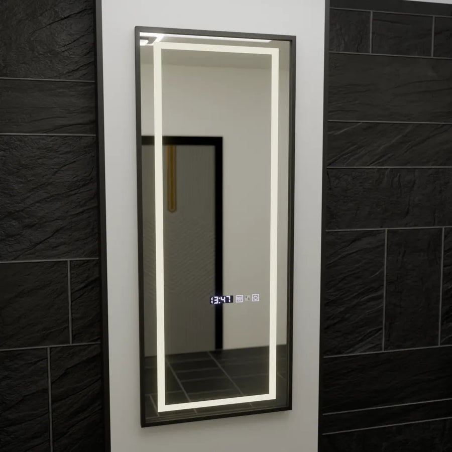 Obdélníkové LED zrcadlo, 60x150cm, Radarový senzor Bianca Marcello, Systém odmlžování, Hodiny & Teploměr, Dimabila, Toaletní Zrcadla Toaletní zrcátka Výchozí název Alessandro Design