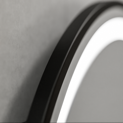 LED kulaté zrcadlo, 100 cm, Celeste Majesté Noir MotionGlow Marcello, systém odmlžování, hodiny a teploměr, stmívatelná zrcátka Marcello Výchozí název Alessandro Design