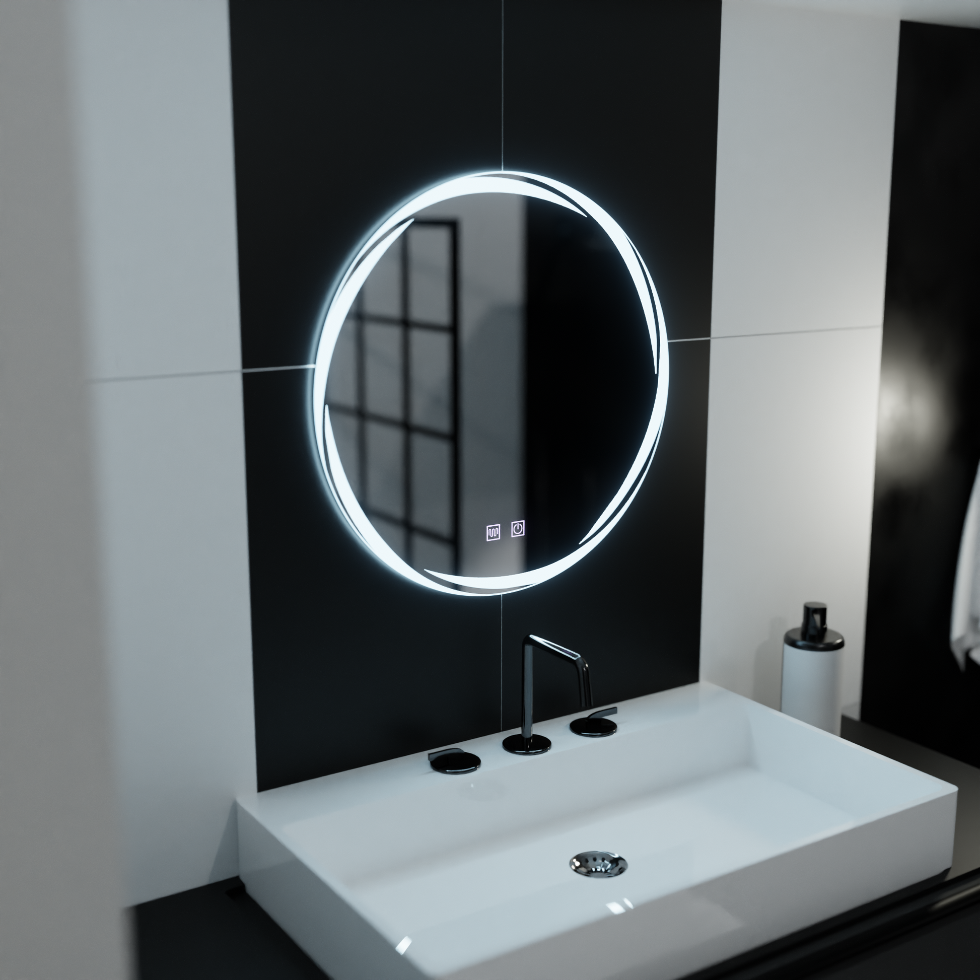 LED kulaté zrcadlo 60cm, Spirallus Touch, Demister System, Stmívatelné zrcátka Korman E Výchozí název Alessandro Design