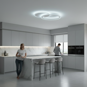 LED lustr s dálkovým ovládáním LUCY 27W, 2 kruhy, studené/teplé/neutrální světlo, stmívatelné, bílý LED lustr s dálkovým ovládáním Výchozí název Alessandro Design