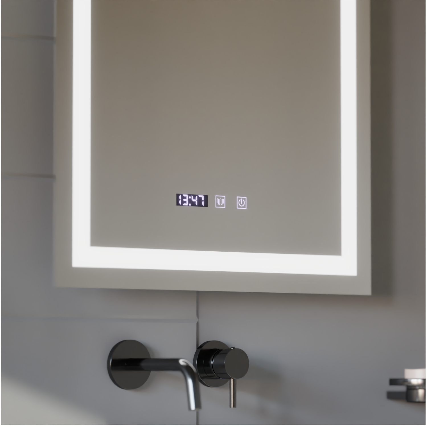 MODENA LED Touch Mirror Odmlžovací systém, hodiny a teplota 60x80 cm Korman S Mirrors Výchozí název Alessandro Design
