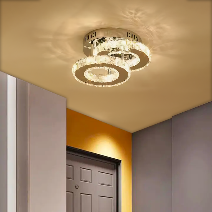 LED křišťálový lustr ROYALO ROTONDA 26W, 2 kruhy, studené/teplé/neutrální světlo, lesklý chrom LED lustry Výchozí název Alessandro Design