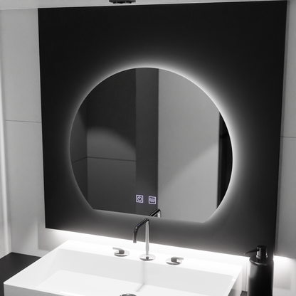 Půlměsícové LED zrcadlo, 60x54, Soluna Touch, Demister System, Stmívatelné zrcátka Korman E Výchozí název Alessandro Design