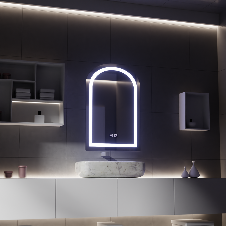 Dotykové LED zrcadlo s funkcí odmlžování, 80x50cm Zrcadla Korman E Výchozí název Alessandro Design