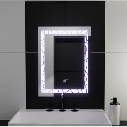Obdélníkové LED zrcadlo, 60x80cm, Deco Frame Základní dotyková zrcadla Korman C Výchozí název Alessandro Design