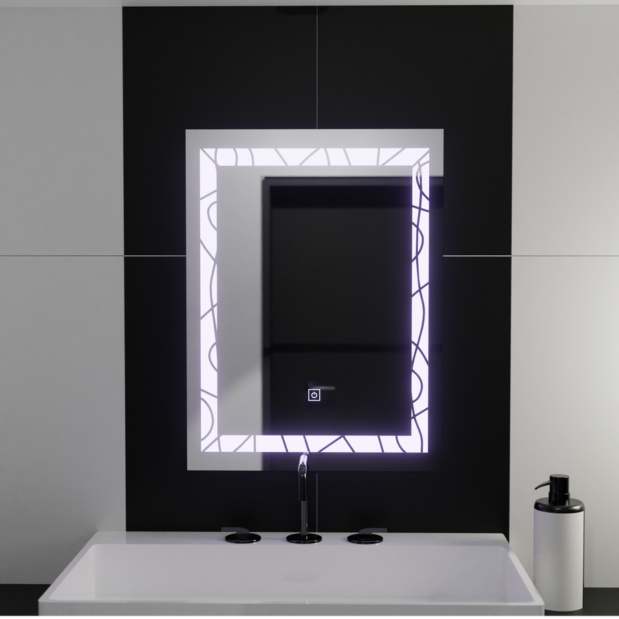 Obdélníkové LED zrcadlo, 60x80cm, Deco Frame Základní dotyková zrcadla Korman C Výchozí název Alessandro Design