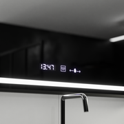 Obdélníkové LED zrcadlo, 120x80 cm, Verite Majeste Noir Motion Glow Marcello, systém odmlžování, hodiny a teploměr, stmívatelná zrcátka Marcello Výchozí název Alessandro Design