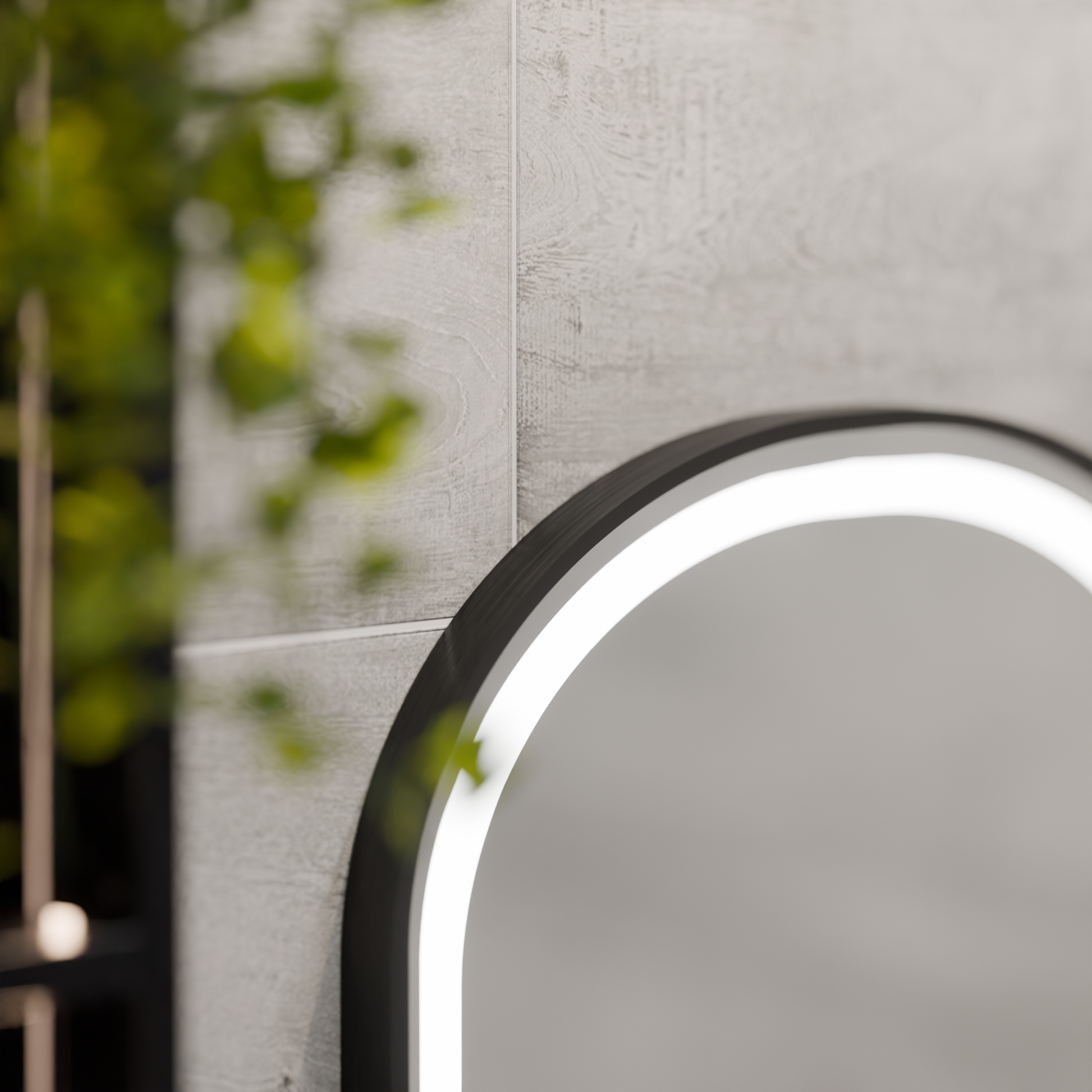 Helmut LED Touch Mirror De-fogging System, Clock and Temperature 50x80 cm Černý rám Broušený Marcello Funghi Zrcadla Korman S Výchozí název Alessandro Design
