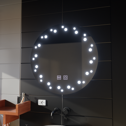 Dotykové zrcadlo LED Ivory, Demister System, Průměr 60 cm, Studené světlo 6000K Korman Mirrors E Výchozí název Alessandro Design