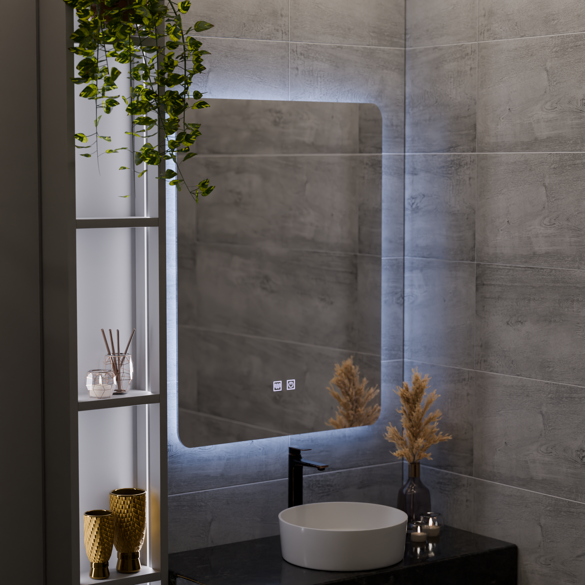 Touch Alexandra LED Mirror, Demister System 45X60cm Korman Mirrors E Výchozí název Alessandro Design