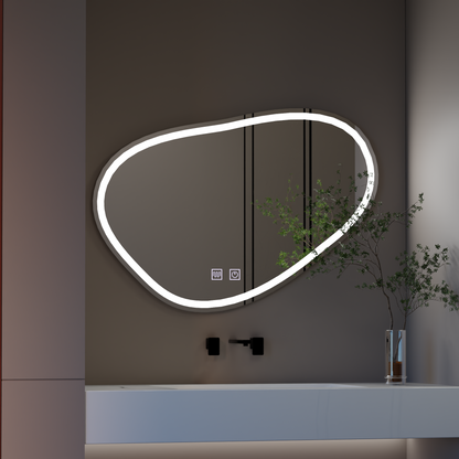 LED Touch Quassare Mirror, Demister System 90x65 cm Zrcadla Korman E Výchozí název Alessandro Design