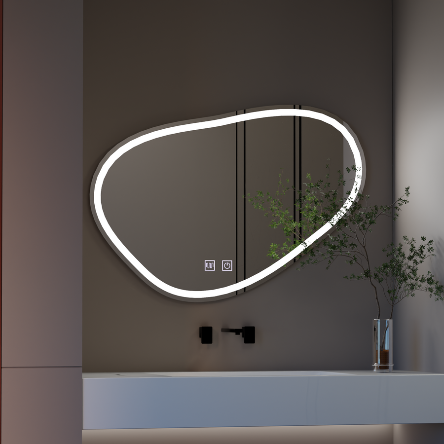 LED Touch Quassare Mirror, Demister System 90x65 cm Zrcadla Korman E Výchozí název Alessandro Design