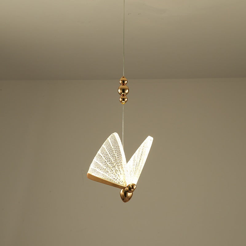 Akrylové LED závěsné světlo Butterfly 9W, teplé/neutrální/studené světlo 3000K/4000K/6000K, zlato, kov a akryl, výškově nastavitelné LED lustry Výchozí název Alessandro Design