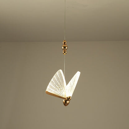 Akrylové LED závěsné světlo Butterfly 9W, teplé/neutrální/studené světlo 3000K/4000K/6000K, zlato, kov a akryl, výškově nastavitelné LED lustry Výchozí název Alessandro Design