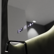 Obdélníkové LED zrcadlo 60x60 Aura Riflesso Puro MotionGlow Marcello, systém odmlžování, teploměr a hodiny, stmívatelná zrcátka Marcello Výchozí název Alessandro Design