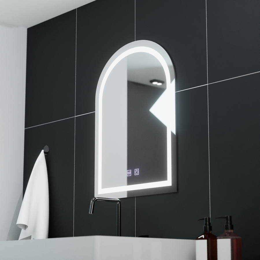Obloukové LED zrcadlo 60x80cm, Arco Touch, Demister System, Stmívatelná zrcátka Korman E Výchozí název Alessandro Design