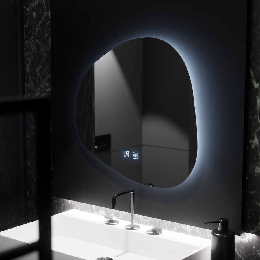 Organické LED zrcadlo 60x60cm, Duna Touch, Demister System, stmívatelná zrcátka Korman E Výchozí název Alessandro Design