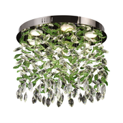 Candelabru LED Cristal LLC211/400GN Rotund, 22W, Lumina Rece/Calda/Neutra, Cristale Verzi, Crom Lucios Candelabre Cristal Default Title Alessandro Design