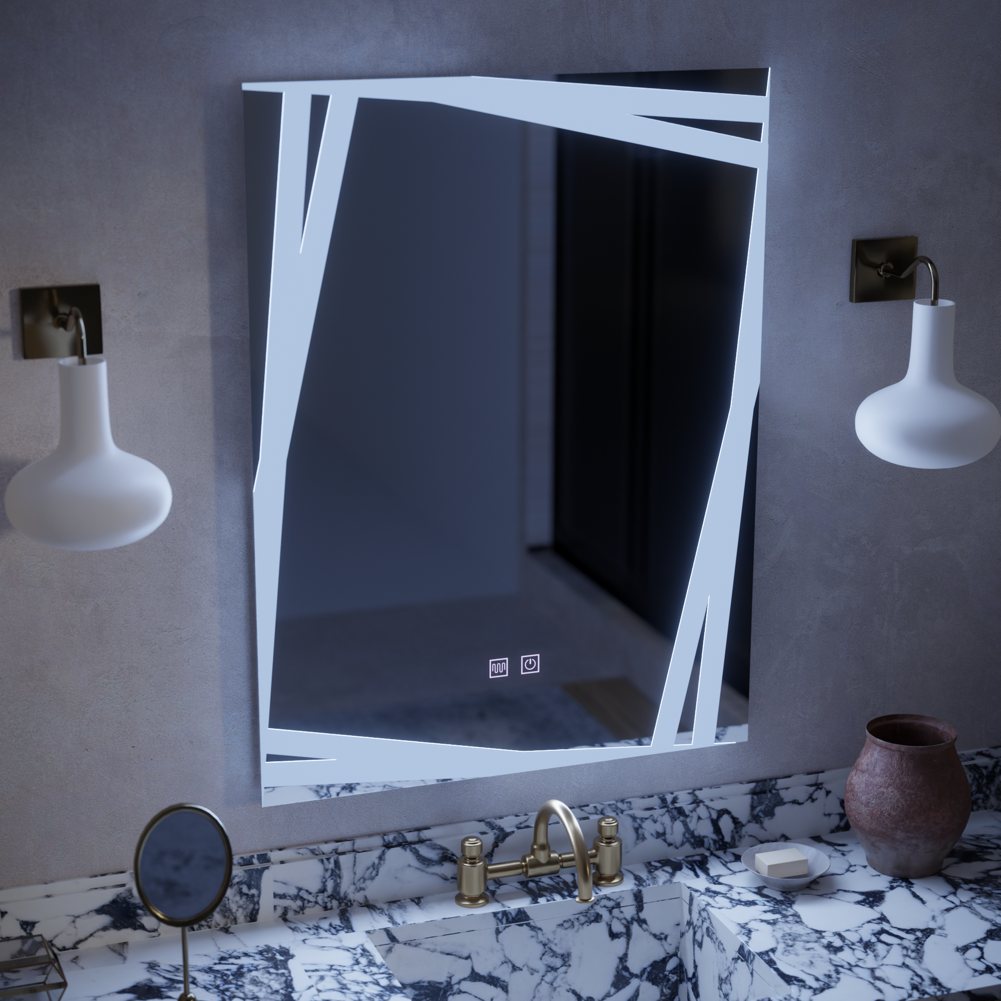 Zrcadlo LED Touch Infinitum Demist System 60X80cm Zrcadla Korman E Výchozí název Alessandro Design