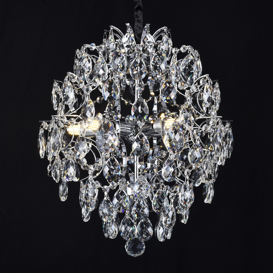 Candelabru Cristal CRYSTARA Nobile, 5x E14, Diametru 40cm, Crom Lucios Candelabre Cristal Default Title Alessandro Design