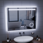 Obdélníkové LED zrcadlo, 80x60cm, Piano Touch, Demister System, Stmívatelné, Studené světlo 6000K Zrcadla Korman E Výchozí název Alessandro Design