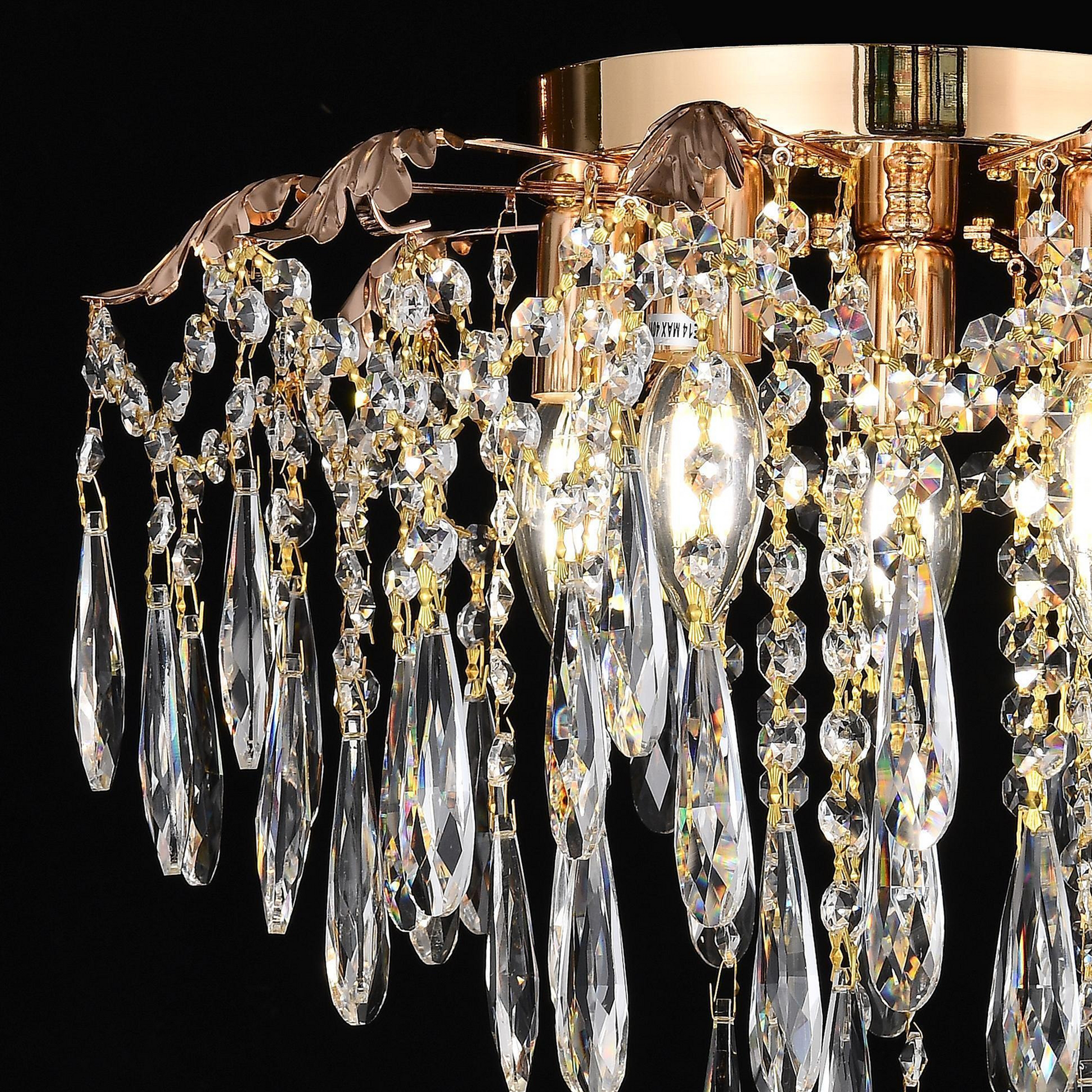 Candelabru Cristal LUMIRA Eleganza , 5x E14, Diametru 48cm, Auriu Lucios Candelabre Cristal Default Title Alessandro Design
