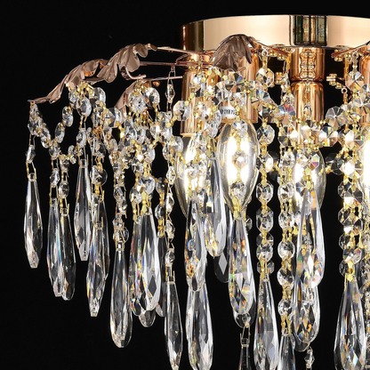 Candelabru Cristal LUMIRA Eleganza , 5x E14, Diametru 48cm, Auriu Lucios Candelabre Cristal Default Title Alessandro Design
