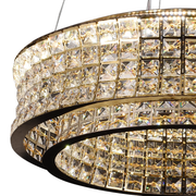 Lustra LED cu Telecomanda,LLC160/500GD, Cristal si Metal, 54W, Dimabila, Inaltime Reglabila, Lumina Rece/Calda/Neutra, Iluminat Luxos Lustre LED cu Telecomanda Default Title Alessandro Design