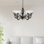 Rustikální lustr COTTAGE, 5XE27, starožitný bronz, kov a sklo Classic Candelabra Výchozí název Alessandro Design