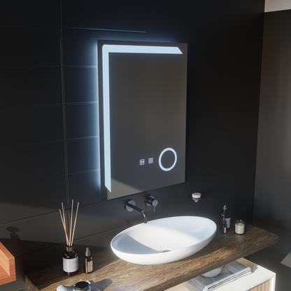 Obdélníkové LED zrcadlo, 60x80cm, Linea Touch, Demister System, Stmívatelné zrcátka Korman E Výchozí název Alessandro Design